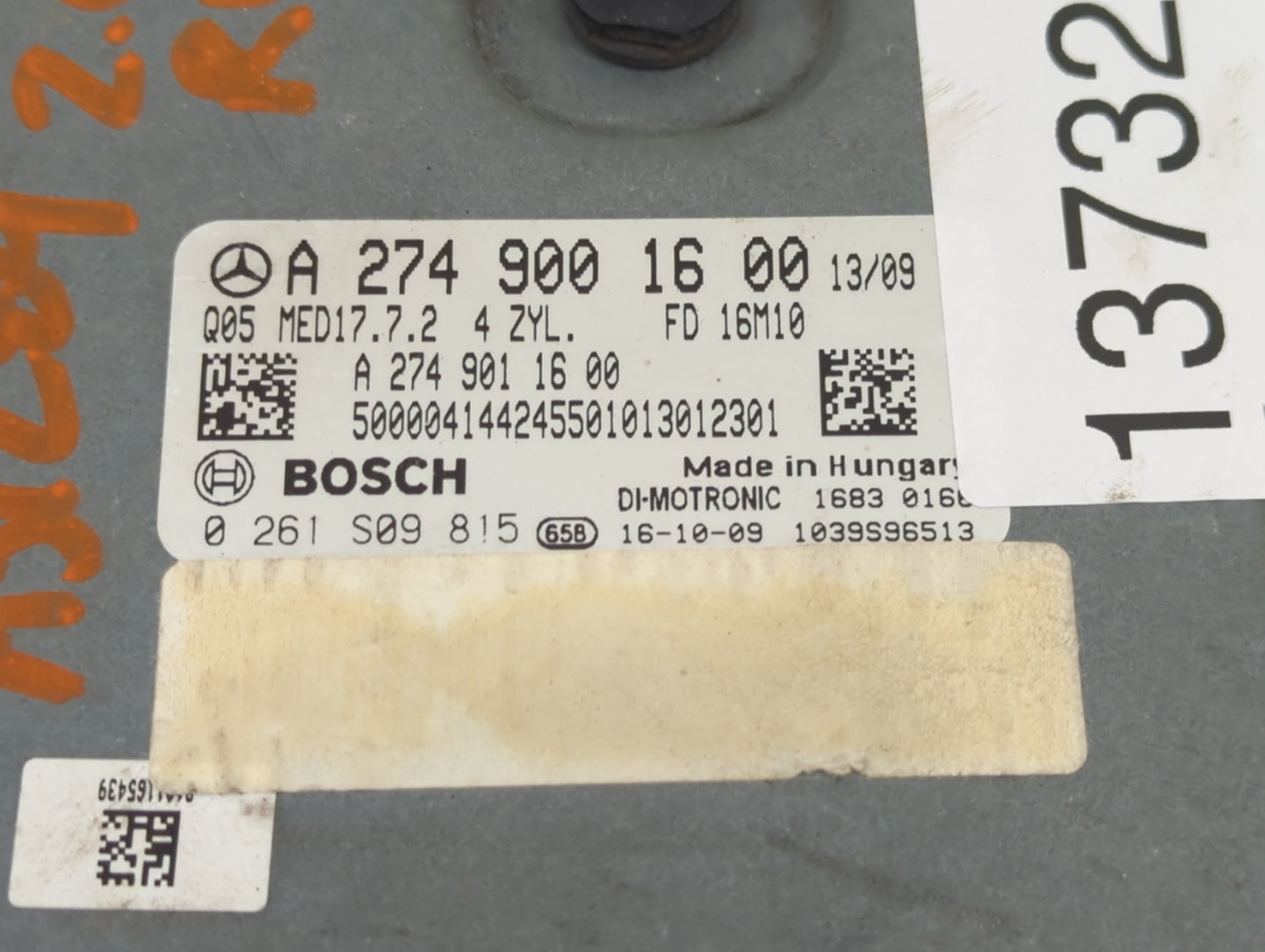 2016-2019 Mercedes-Benz Glc300 PCM Engine Control Computer ECU ECM PCU OEM P/N:A 274 900 16 00 Fits Fits 2016 2017 2018 2019