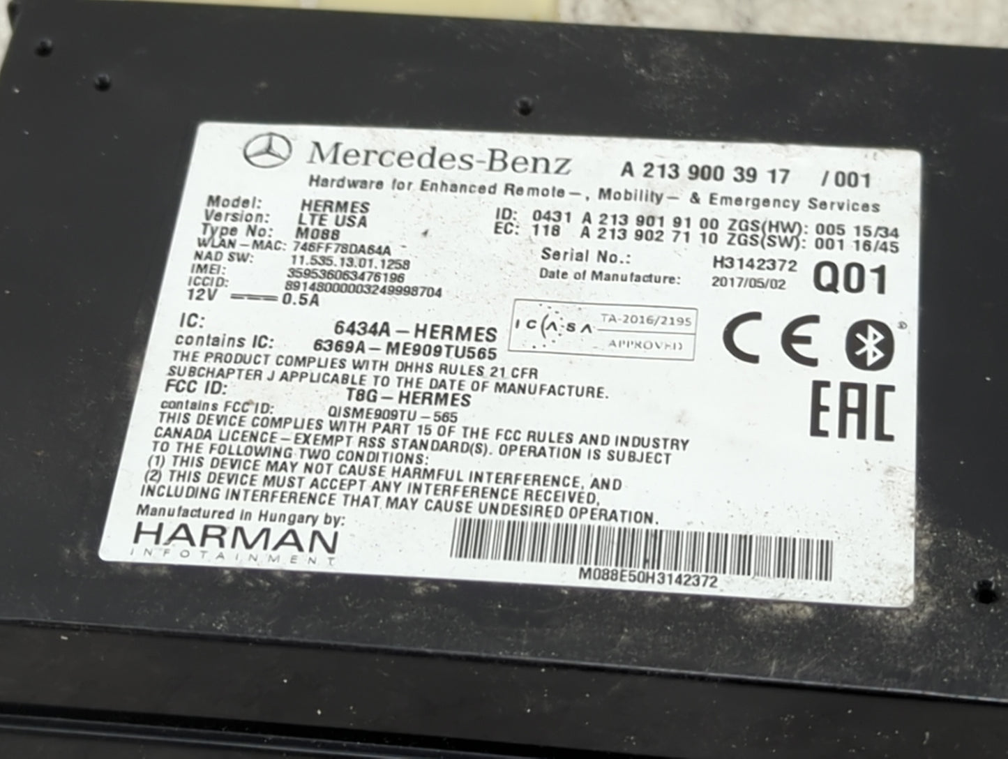 2017-2019 Mercedes-benz Gls450 Telematics Control Module - Oemusedautoparts1.com