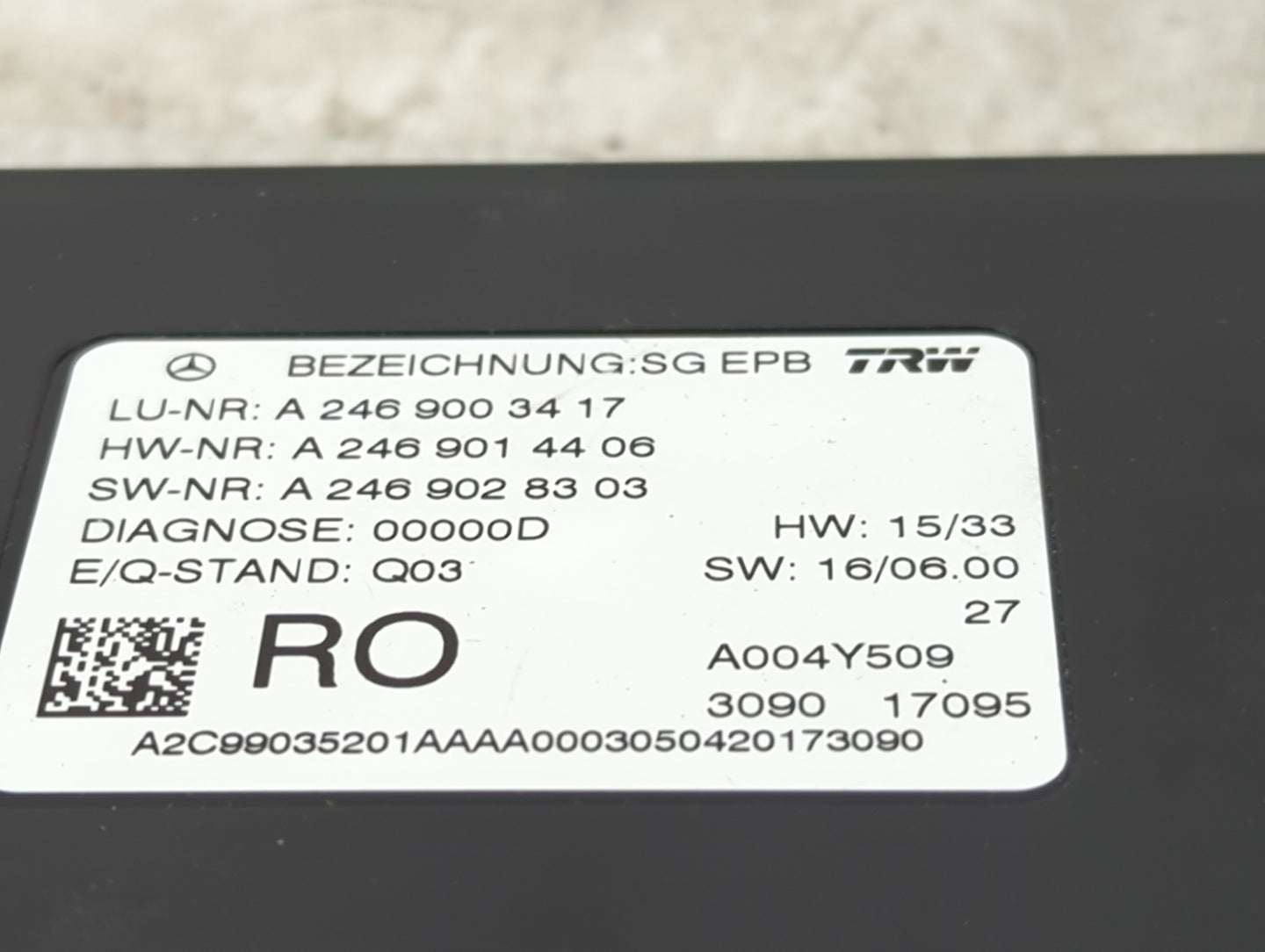 2017-2017 Mercedes-benz Gls450 Parking Brake Control Module - Oemusedautoparts1.com