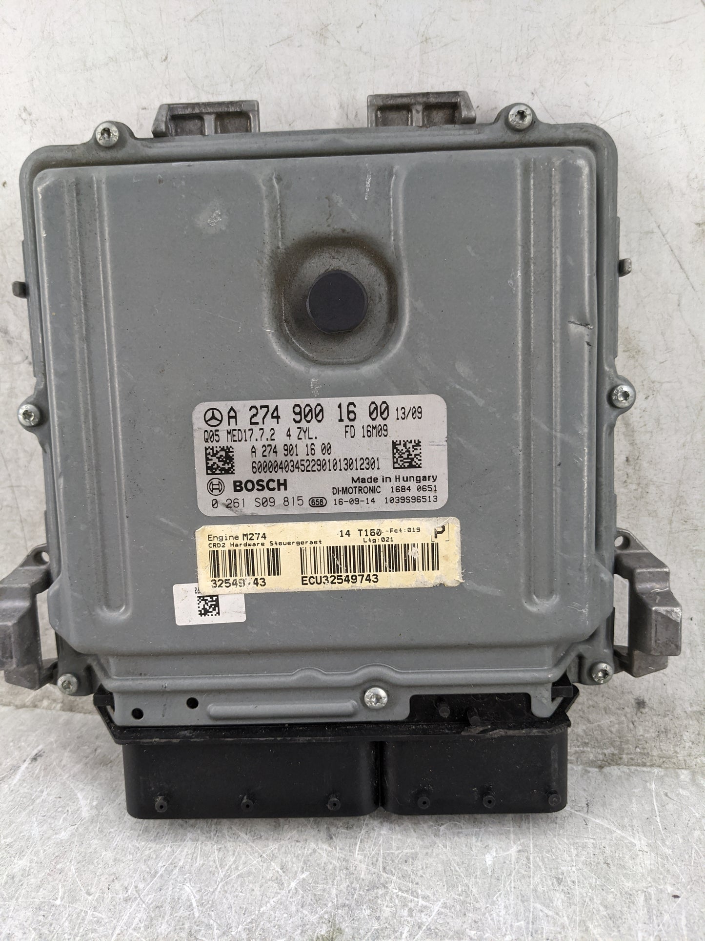 2017 Mercedes Cclass PCM Engine Control Computer ECU ECM PCU OEM P/N:A2749001600 A2749011600 Fits Fits 2016 2018 2019 2020 O