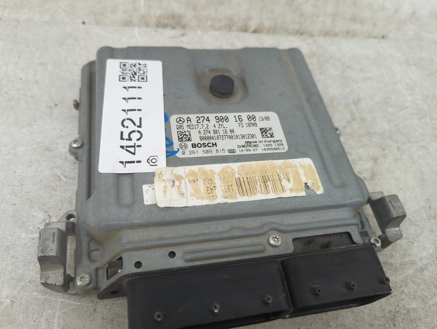 2017 Mercedes Benz C300 PCM Engine Control Computer ECU ECM PCU OEM P/N:A 274 900 16 00 A 274 901 16 00 Fits OEM Used Auto P
