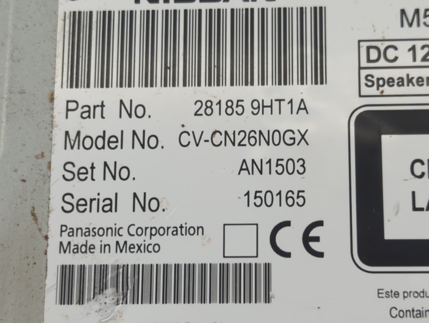 2017-2018 Nissan Altima Radio AM FM Cd Player Receiver Replacement P/N:28185 9HT1A Fits Fits 2017 2018 OEM Used Auto Parts -