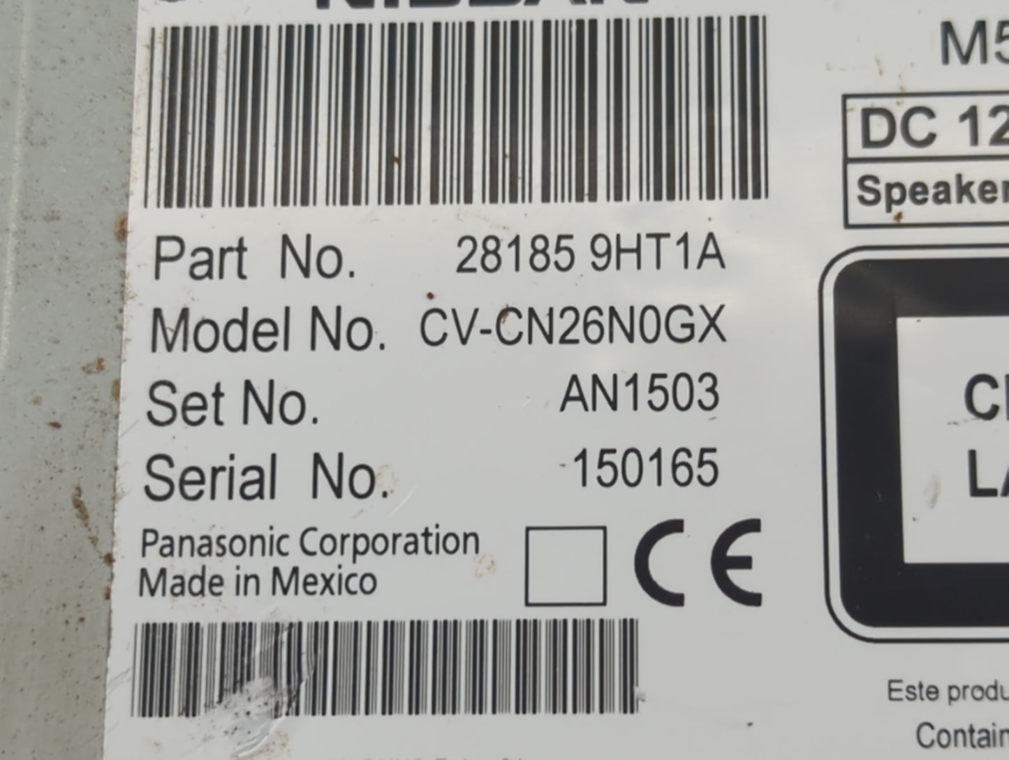 2017-2018 Nissan Altima Radio AM FM Cd Player Receiver Replacement P/N:28185 9HT1A Fits Fits 2017 2018 OEM Used Auto Parts -