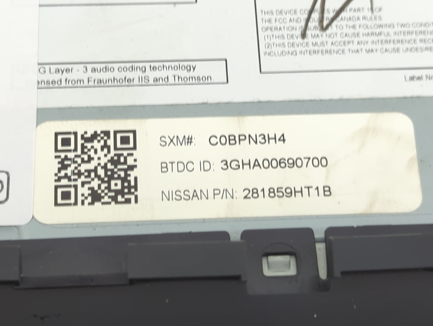 2017 Nissan Altima Radio AM FM Cd Player Receiver Replacement P/N:281859HT1B 3GHA00690700, C0BPN3H4 Fits OEM Used Auto Parts
