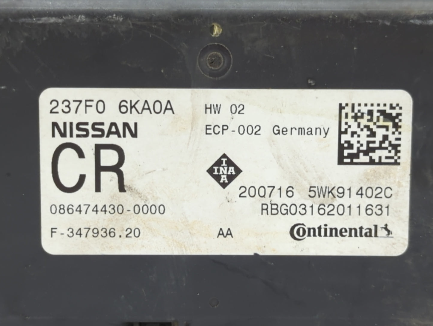 2017 Nissan Altima PCM Engine Control Computer ECU ECM PCU OEM P/N:237F0 6KA0A 310F6 BV91A, BEA23-110N A1 Fits OEM Used Auto