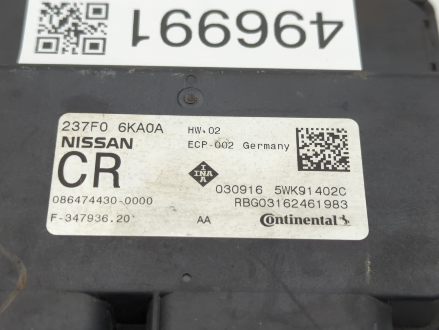 2017 Nissan Altima PCM Engine Control Computer ECU ECM PCU OEM P/N:237F0 6KA0A 310F6 BV91A, BEA23-110N A1 Fits OEM Used Auto
