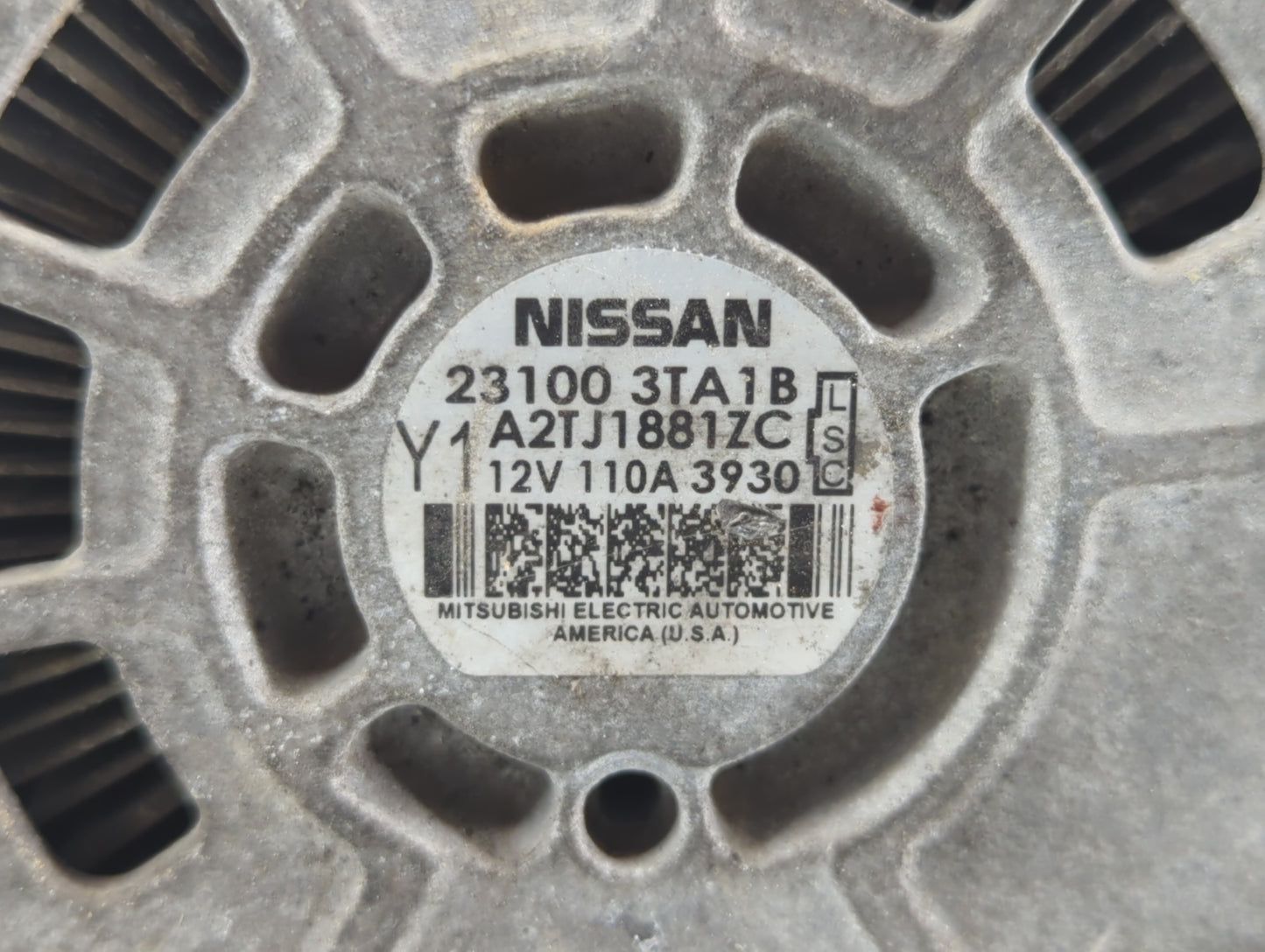 2013-2017 Nissan Altima Alternator Replacement Generator Charging Assembly Engine OEM P/N:23100 3TA1B Fits OEM Used Auto Par