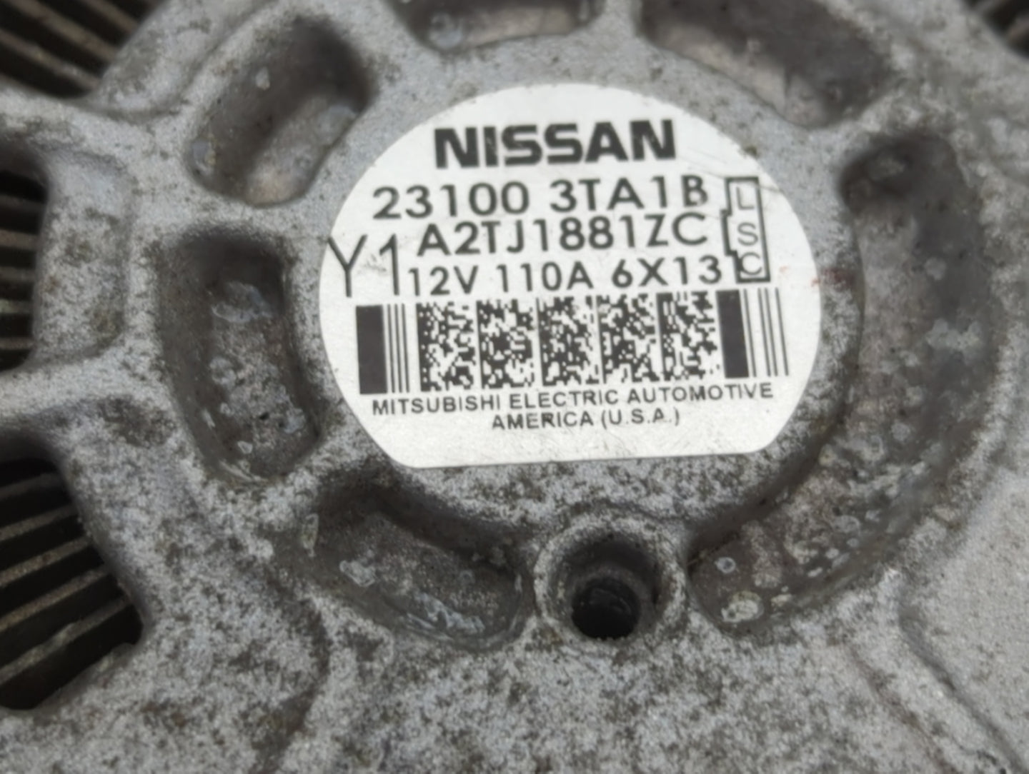 2013-2017 Nissan Altima Alternator Replacement Generator Charging Assembly Engine OEM P/N:23100 3TA1B Fits OEM Used Auto Par