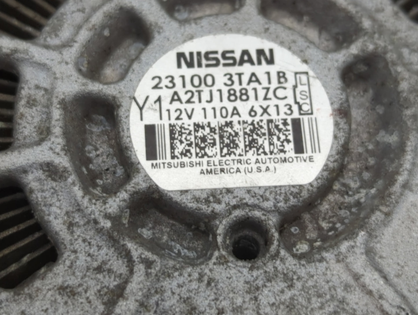 2013-2017 Nissan Altima Alternator Replacement Generator Charging Assembly Engine OEM P/N:23100 3TA1B Fits OEM Used Auto Par