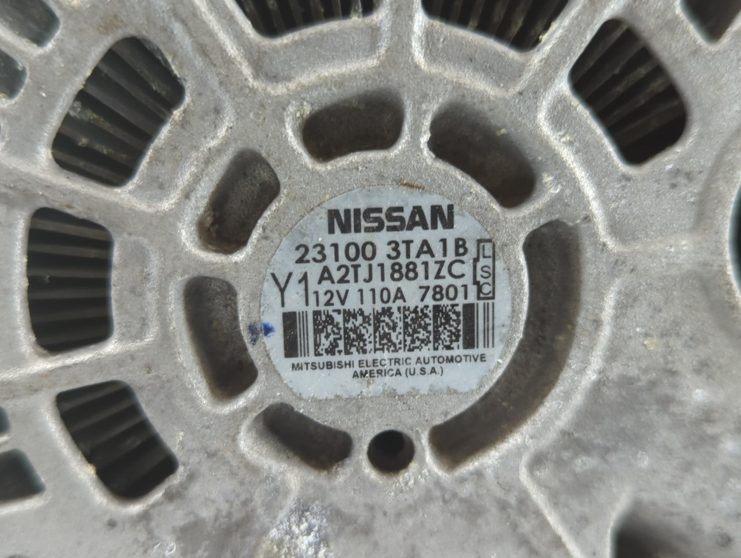 2013-2017 Nissan Altima Alternator Replacement Generator Charging Assembly Engine OEM P/N:A2TJ1881ZC 23100 3TA1B Fits OEM Us