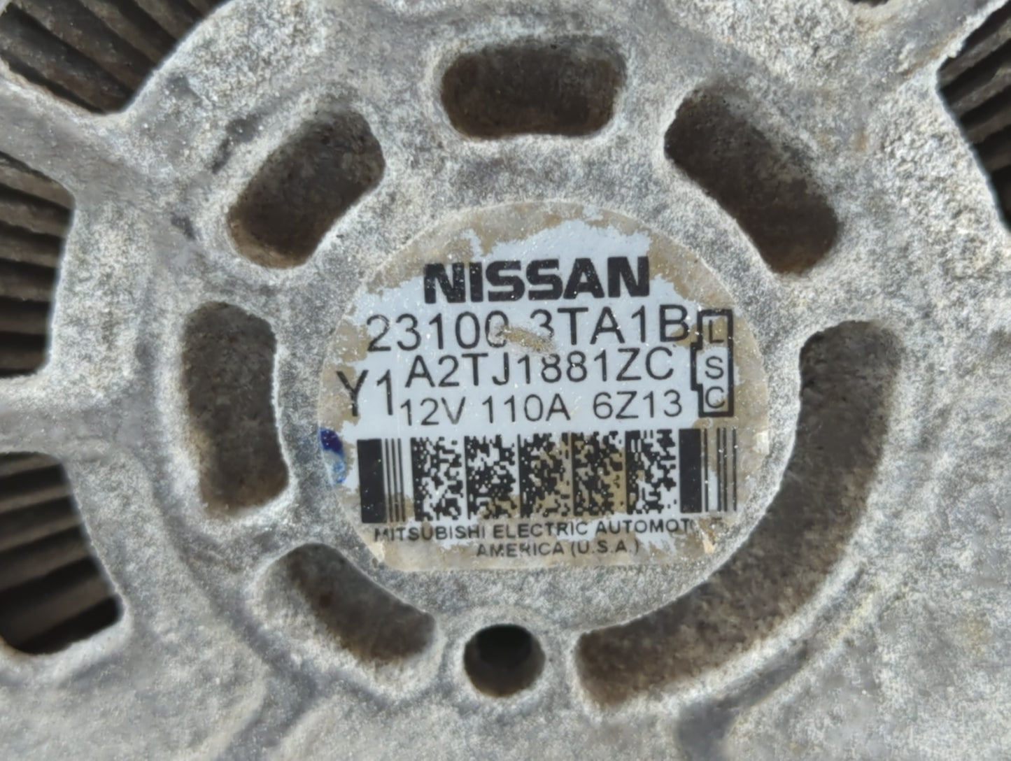 2013-2017 Nissan Altima Alternator Replacement Generator Charging Assembly Engine OEM P/N:23100 3TA1B Fits OEM Used Auto Par