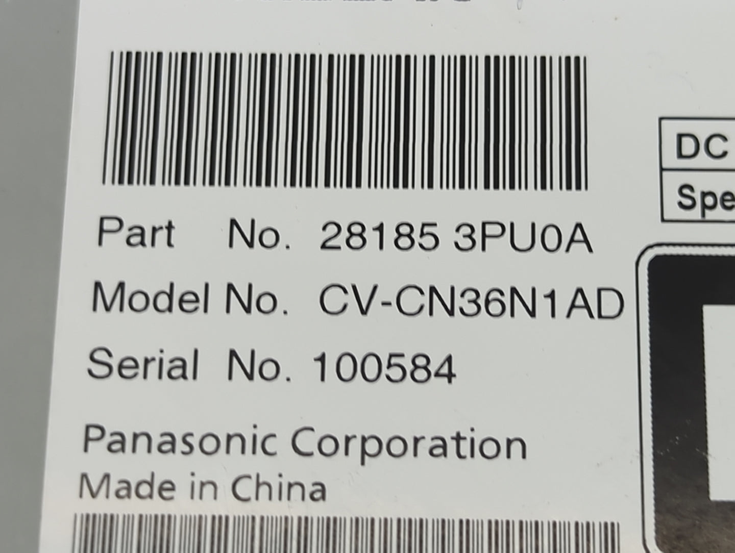 2017 Nissan Juke Radio AM FM Cd Player Receiver Replacement P/N:28185 3PU0A 281853PU0A Fits OEM Used Auto Parts - Oemusedaut
