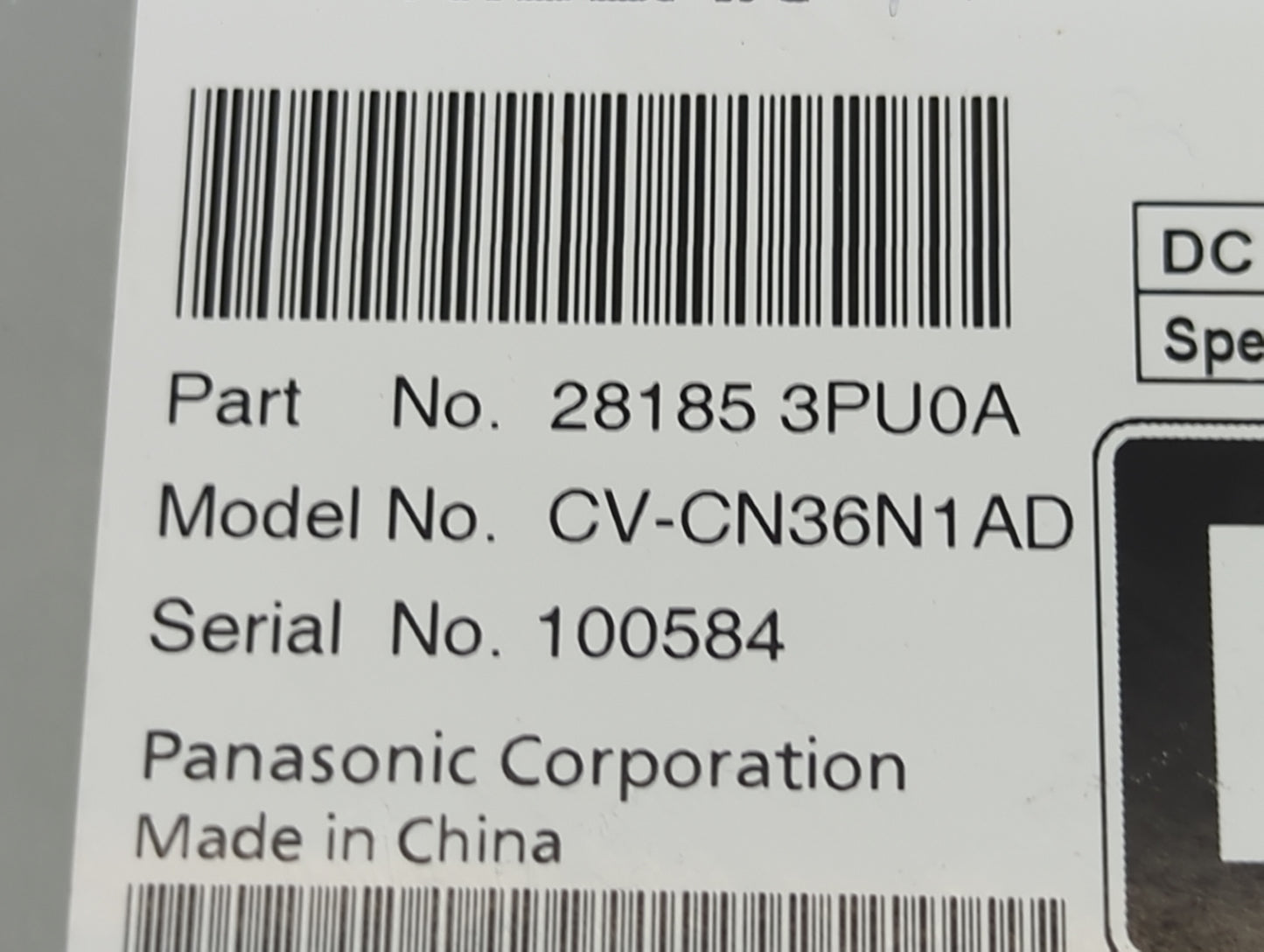 2017 Nissan Juke Radio AM FM Cd Player Receiver Replacement P/N:28185 3PU0A 281853PU0A Fits OEM Used Auto Parts - Oemusedaut