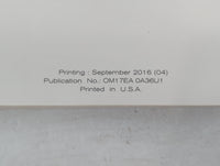 2017 Nissan Maxima Owners Manual Book Guide P/N:OM17EA 0A36U1 OEM Used Auto Parts - Oemusedautoparts1.com