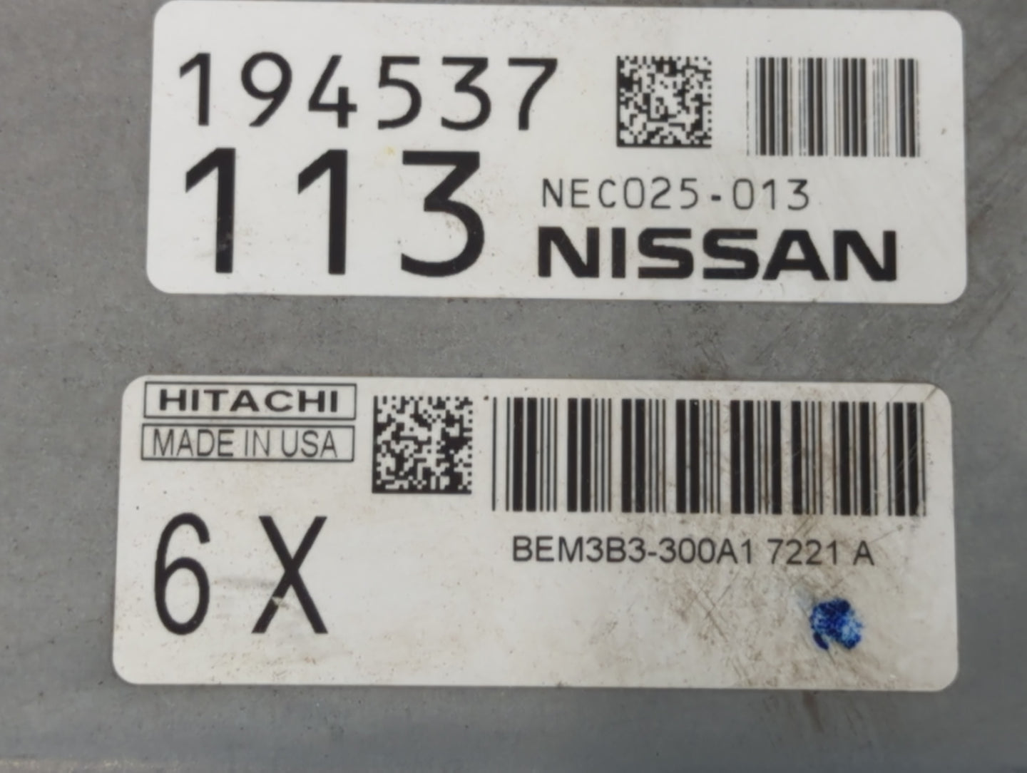2016-2017 Nissan Nv1500 PCM Engine Control Computer ECU ECM PCU OEM P/N:BEM3B3-300A1 NEC025-013 Fits Fits 2016 2017 OEM Used