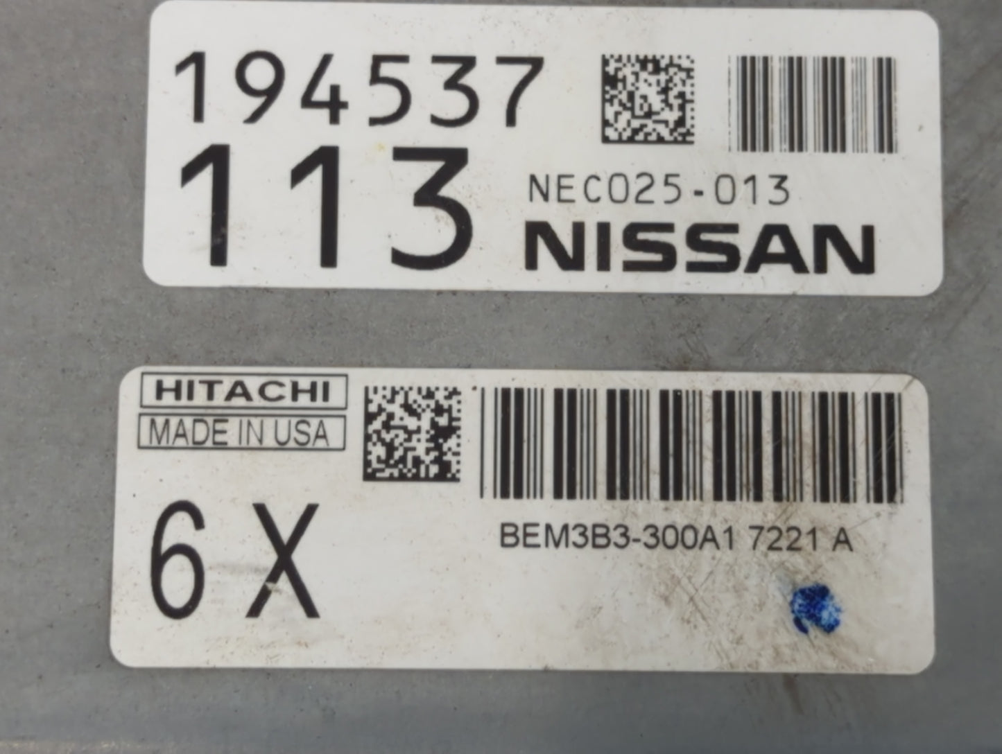 2016-2017 Nissan Nv1500 PCM Engine Control Computer ECU ECM PCU OEM P/N:BEM3B3-300A1 NEC025-013 Fits Fits 2016 2017 OEM Used