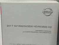 2017 Nissan Nv1500 Owners Manual Book Guide P/N:OM17EA 0F80U1 OEM Used Auto Parts - Oemusedautoparts1.com