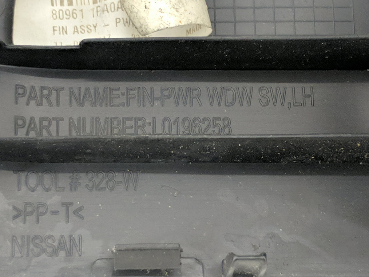 2012-2020 Nissan Nv2500 Master Power Window Switch Replacement Driver Side Left P/N:L0196258 80961 1PA0A Fits OEM Used Auto 