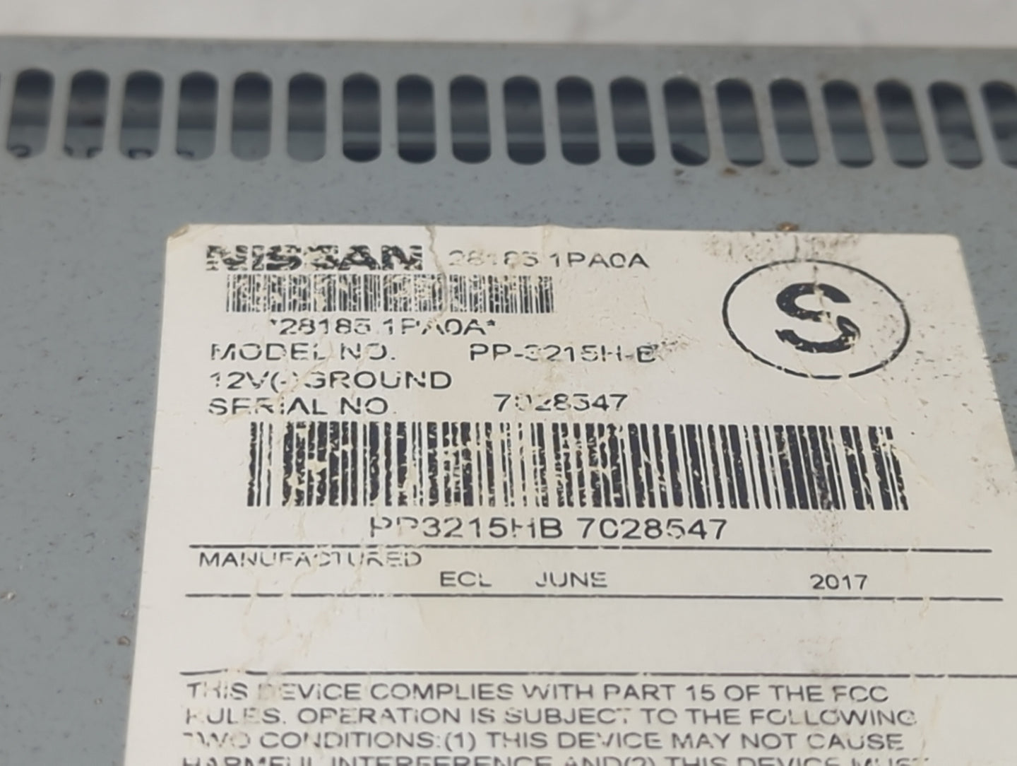 2012-2017 Nissan Nv2500 Radio AM FM Cd Player Receiver Replacement P/N:28185 1PA0A PP-3215H-B Fits OEM Used Auto Parts - Oem