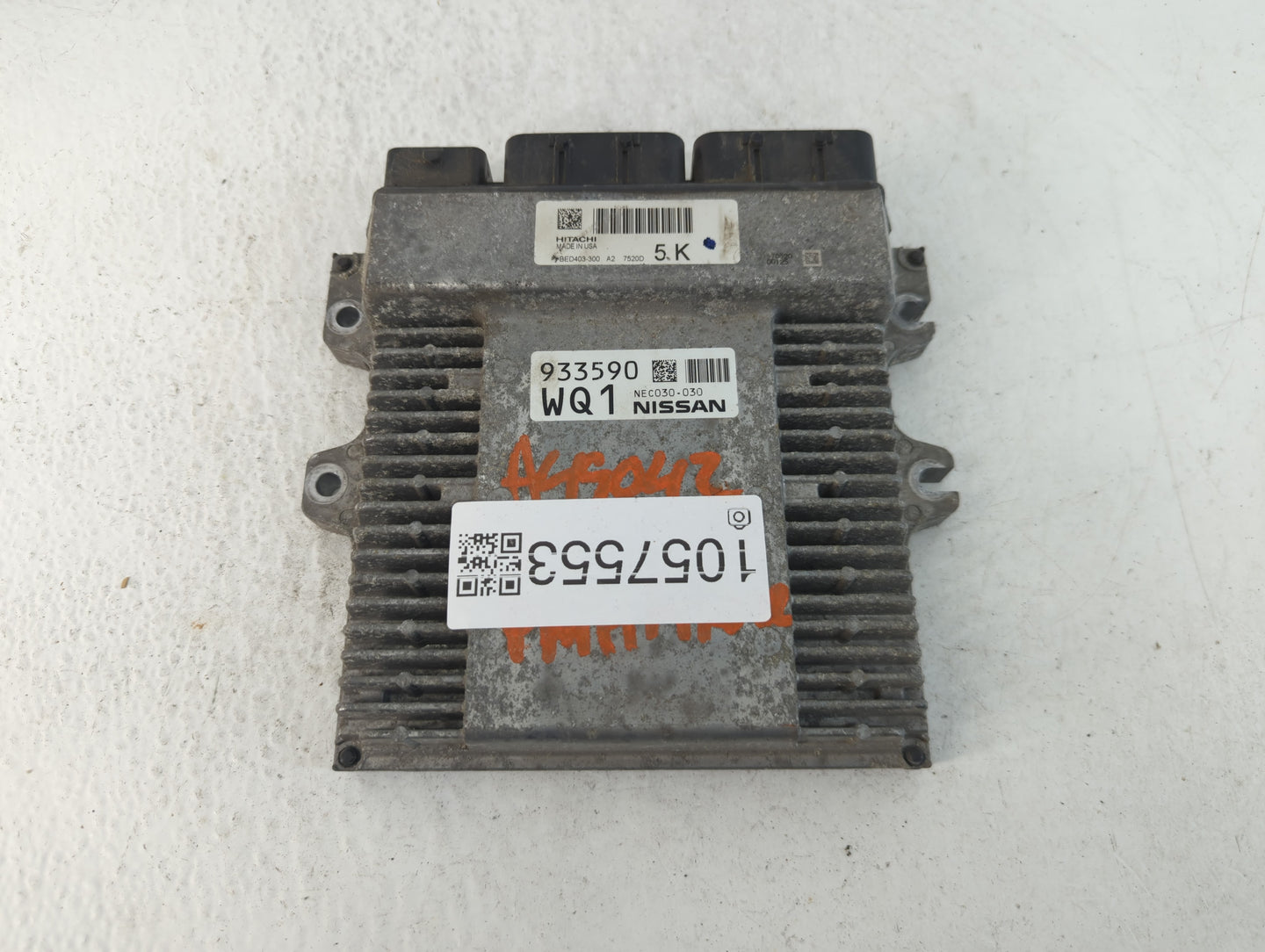 2017 Nissan Pathfinder PCM Engine Control Computer ECU ECM PCU OEM P/N:7520D BED403-300 A2 Fits OEM Used Auto Parts - Oemuse