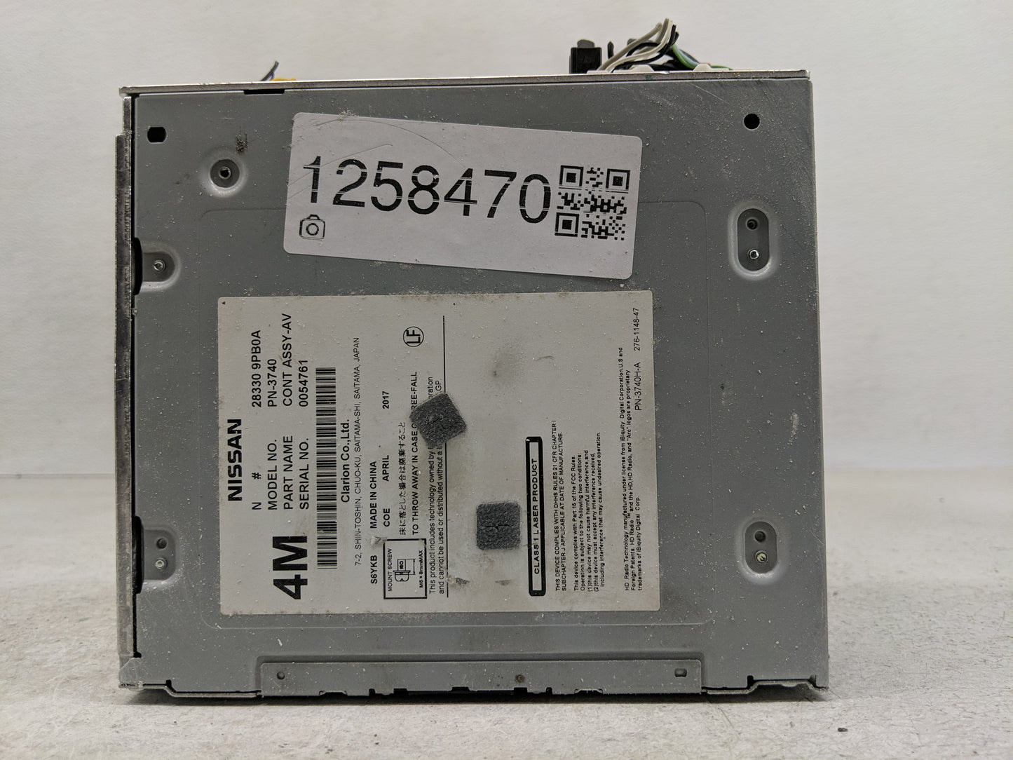 2017 Nissan Pathfinder Radio AM FM Cd Player Receiver Replacement P/N:28330 9PB0A Fits OEM Used Auto Parts - Oemusedautopart