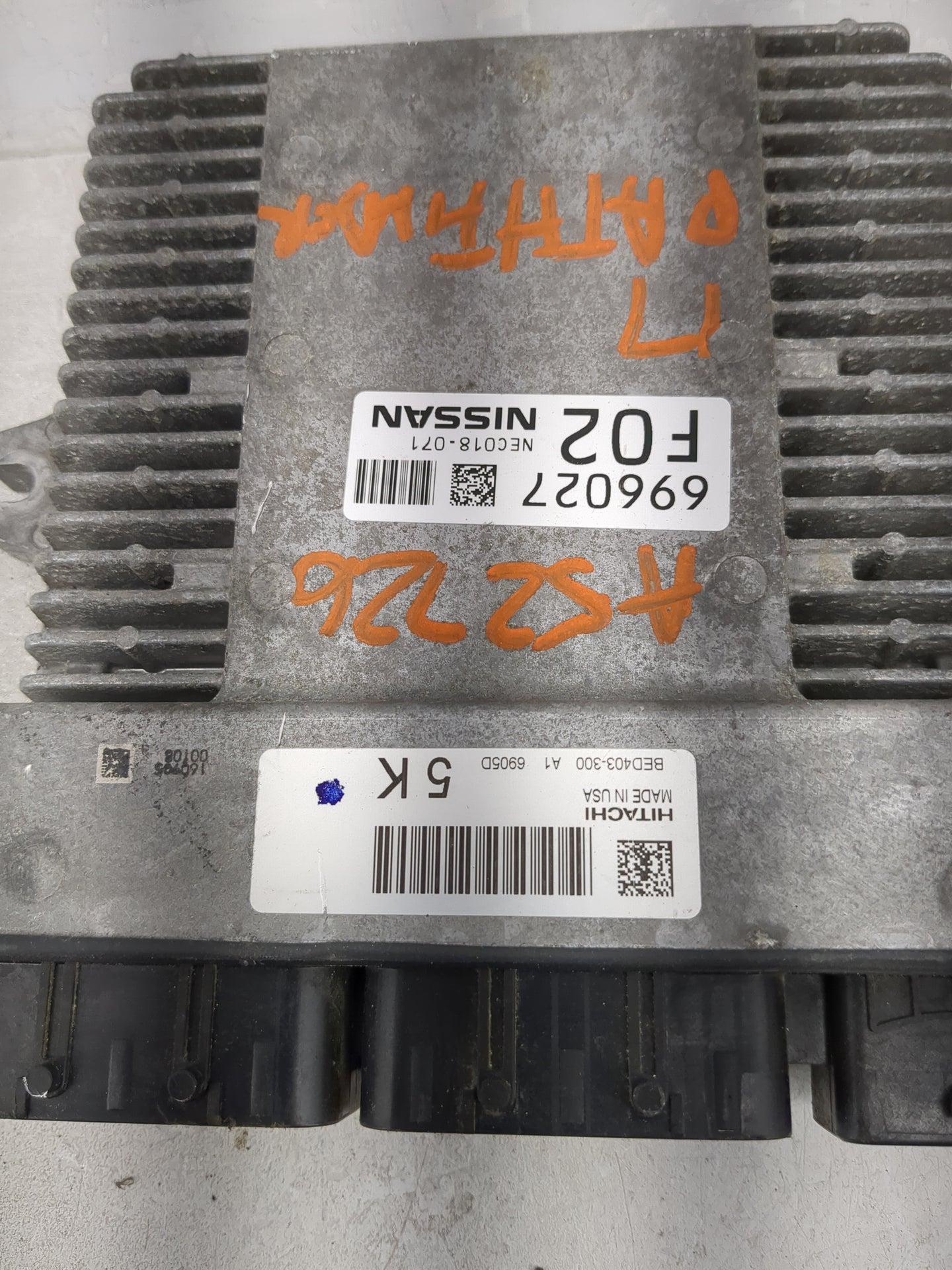 2017 Nissan Pathfinder PCM Engine Control Computer ECU ECM PCU OEM P/N:NEC018-071 BED403-300 Fits OEM Used Auto Parts - Oemu
