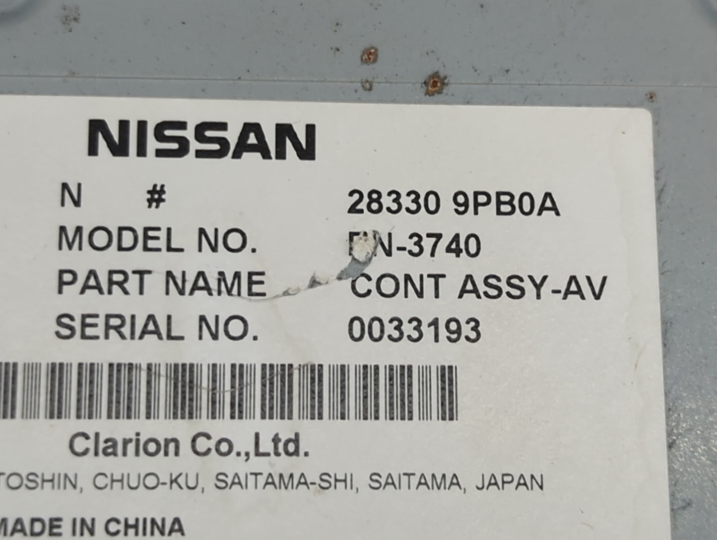2017-2020 Nissan Pathfinder Radio AM FM Cd Player Receiver Replacement P/N:28330 9PB0A Fits Fits 2017 2018 2019 2020 OEM Use