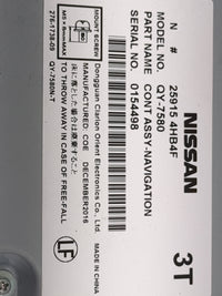 2017 Nissan Pathfinder Radio AM FM Cd Player Receiver Replacement P/N:259154HB4F QY-7580 Fits OEM Used Auto Parts - Oemuseda