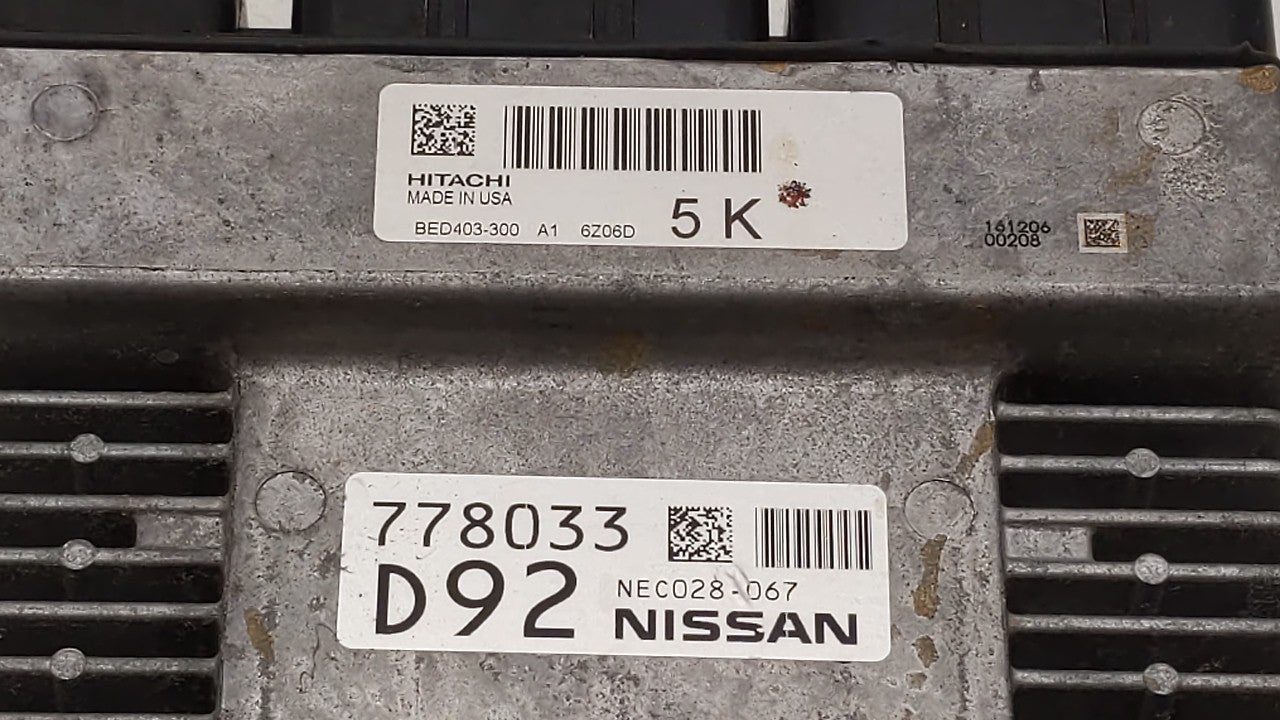 2017 Nissan Pathfinder PCM Engine Control Computer ECU ECM PCU OEM P/N:BED403-300 A1 NEC028-065, NEC028-067, BED403-300 A2 F
