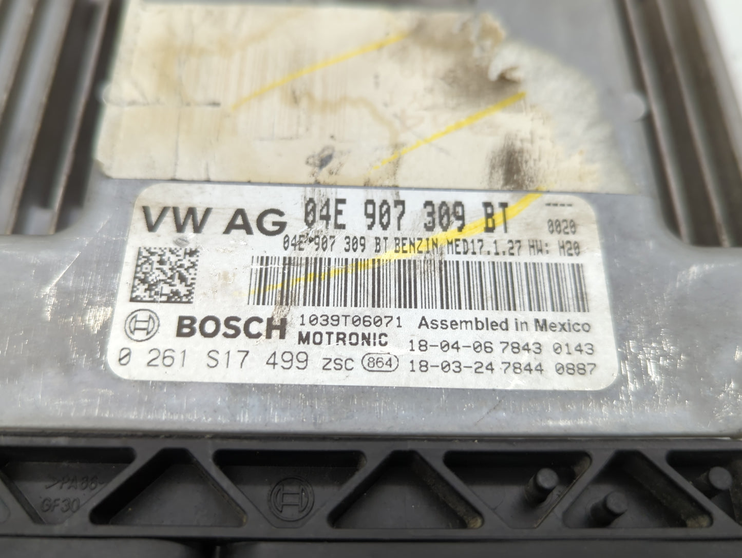 2017 Nissan Pathfinder PCM Engine Control Computer ECU ECM PCU OEM P/N:04E 907 309 BT Fits OEM Used Auto Parts - Oemusedauto