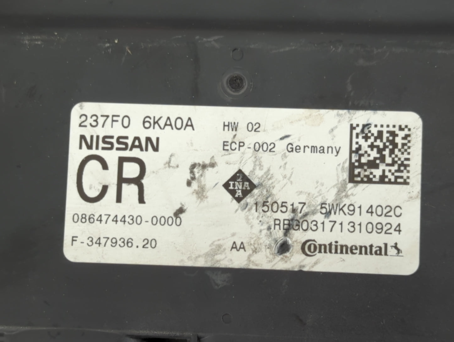 2017 Nissan Pathfinder PCM Engine Control Computer ECU ECM PCU OEM P/N:086474430-0000 F-347936.20, 237F0 6KA0A Fits OEM Used