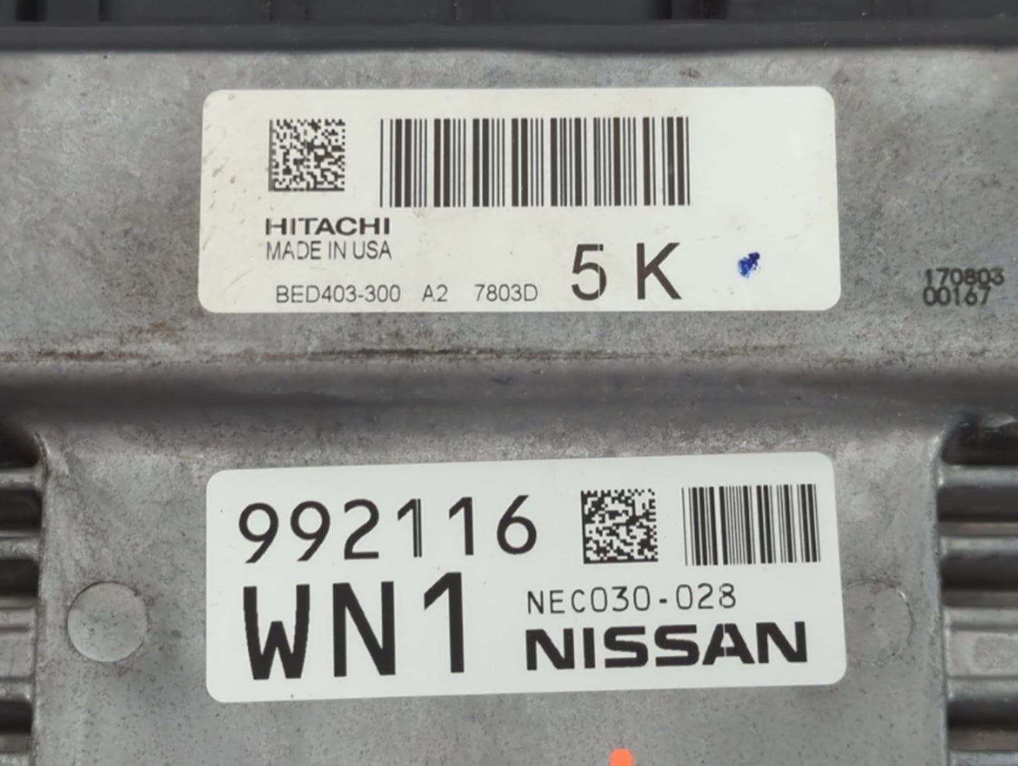 2017 Nissan Pathfinder PCM Engine Control Computer ECU ECM PCU OEM P/N:992116 WN1 NEC030-028 Fits OEM Used Auto Parts - Oemu