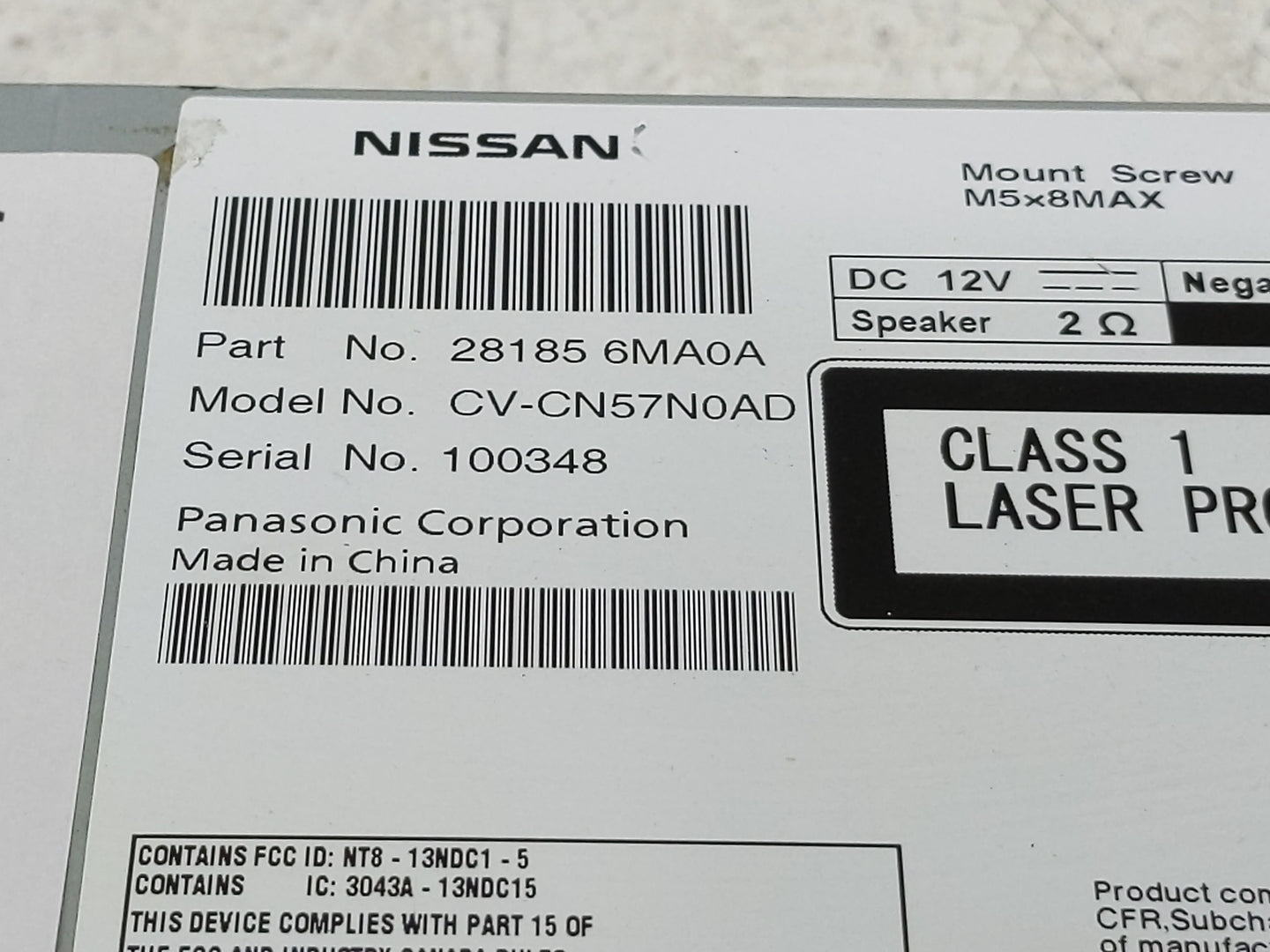 2017-2018 Nissan Rogue Sport Radio AM FM Cd Player Receiver Replacement P/N:28185 6MA0A Fits Fits 2017 2018 OEM Used Auto Pa