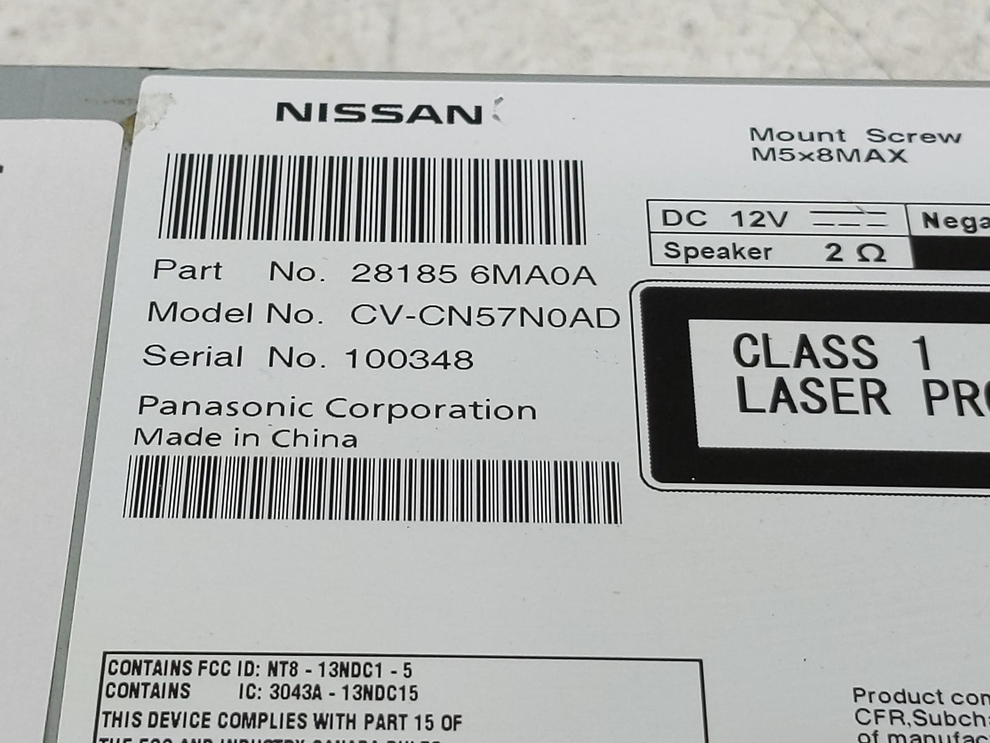 2017-2018 Nissan Rogue Sport Radio AM FM Cd Player Receiver Replacement P/N:28185 6MA0A Fits Fits 2017 2018 OEM Used Auto Pa