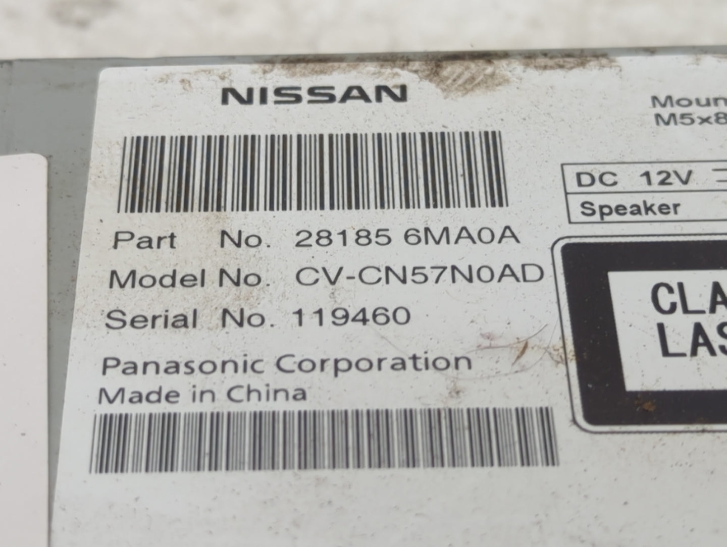 2017-2018 Nissan Rogue Sport Radio AM FM Cd Player Receiver Replacement P/N:281856MA0A CV-CN57N0AD Fits Fits 2017 2018 OEM U