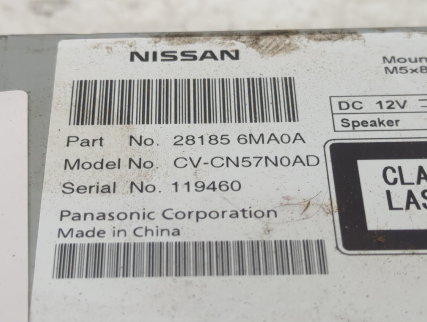 2017-2018 Nissan Rogue Sport Radio AM FM Cd Player Receiver Replacement P/N:281856MA0A CV-CN57N0AD Fits Fits 2017 2018 OEM U
