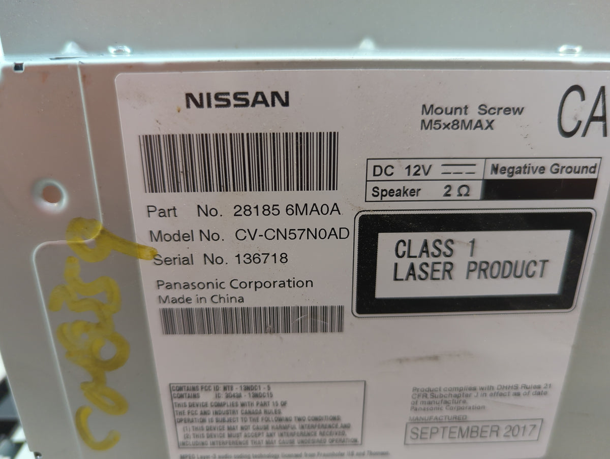 2017-2018 Nissan Rogue Sport Radio AM FM Cd Player Receiver Replacement P/N:281856MA0A CV-CN57N0AD Fits Fits 2017 2018 OEM U