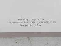 2017 Nissan Sentra Owners Manual Book Guide P/N:OM17EM 0B17U0 OEM Used Auto Parts - Oemusedautoparts1.com