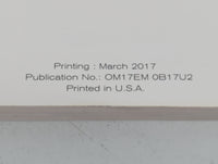 2017 Nissan Sentra Owners Manual Book Guide P/N:OM17EM 0B17U2 OEM Used Auto Parts - Oemusedautoparts1.com