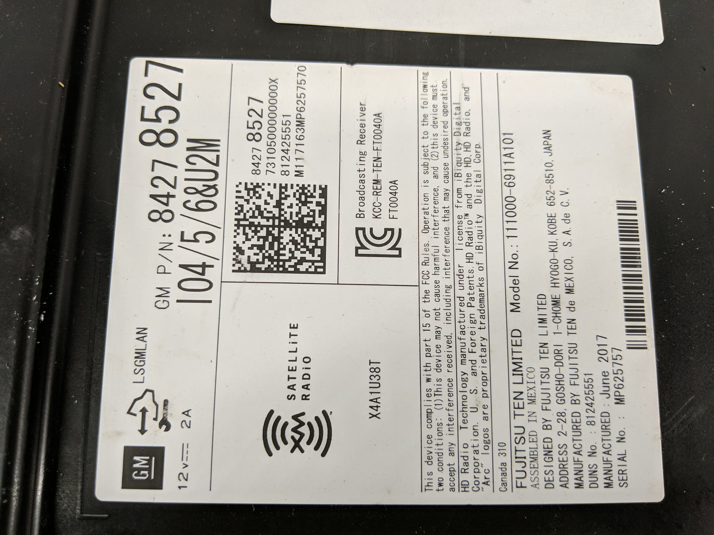 2017-2019 Nissan Sentra Radio AM FM Cd Player Receiver Replacement P/N:84278527 Fits Fits 2017 2018 2019 OEM Used Auto Parts