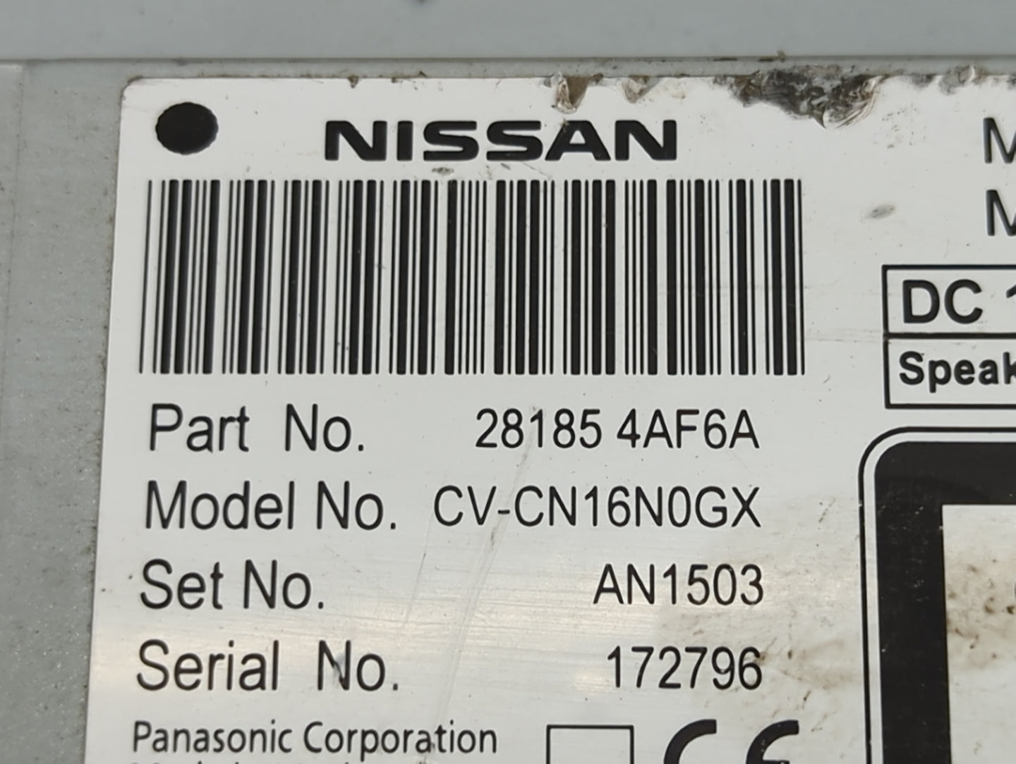 2017-2019 Nissan Sentra Radio AM FM Cd Player Receiver Replacement P/N:28185 4AF6A CV-CN16N0GX Fits Fits 2017 2018 2019 OEM 