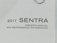2017 Nissan Sentra Owners Manual Book Guide P/N:OM17EM 0B17U1 OEM Used Auto Parts - Oemusedautoparts1.com