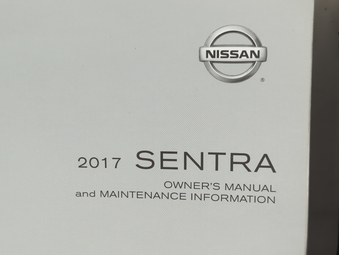 2017 Nissan Sentra Owners Manual Book Guide P/N:OM17EM 0B17U1 OEM Used Auto Parts - Oemusedautoparts1.com