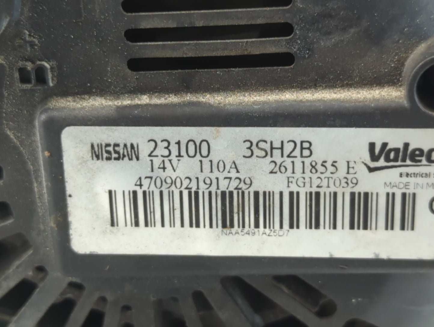 2013-2019 Nissan Sentra Alternator Replacement Generator Charging Assembly Engine OEM P/N:23100 3SH2B Fits OEM Used Auto Par