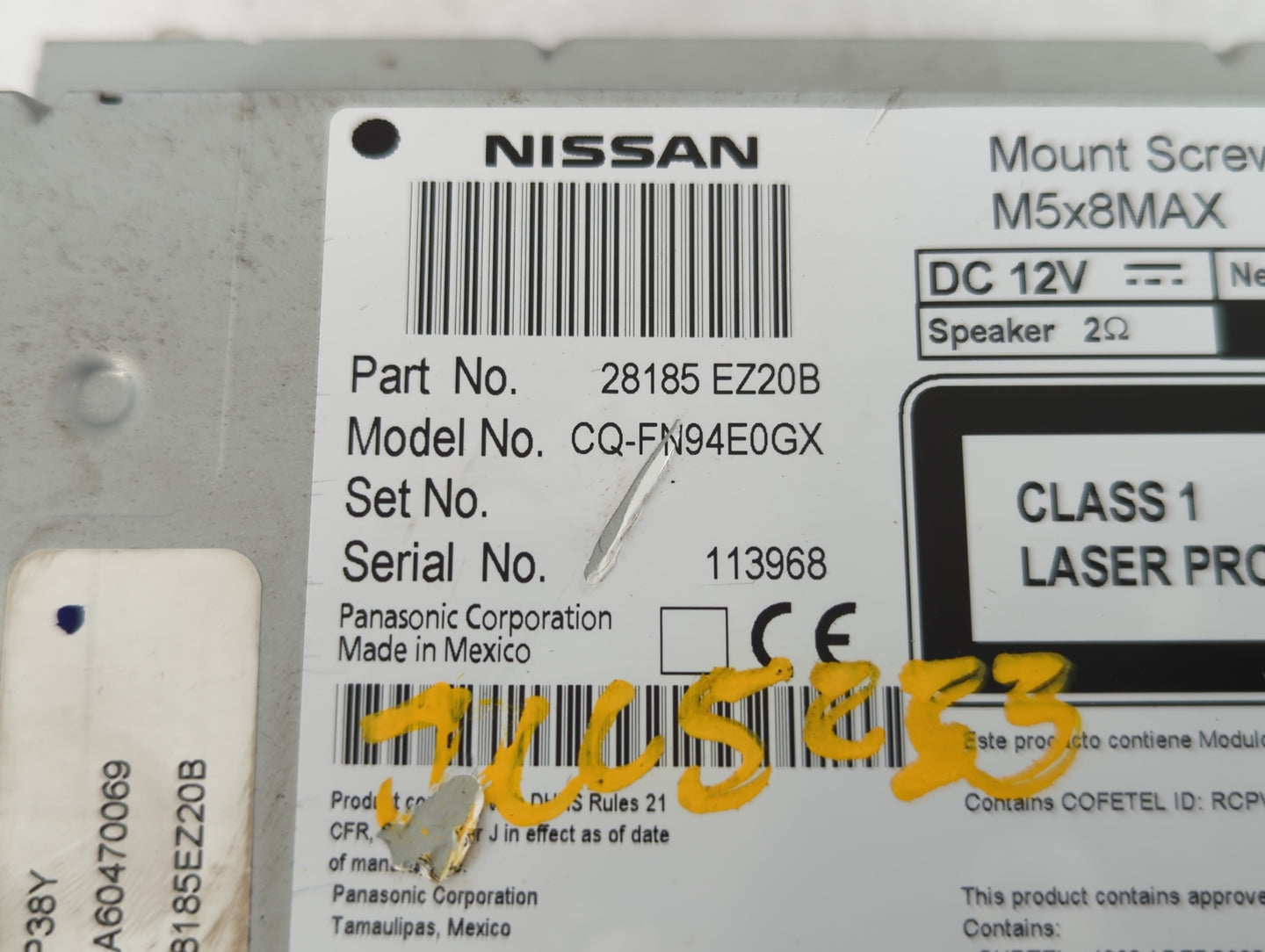 Nissan Titan Am Fm Cd Player Radio Receiver - Oemusedautoparts1.com