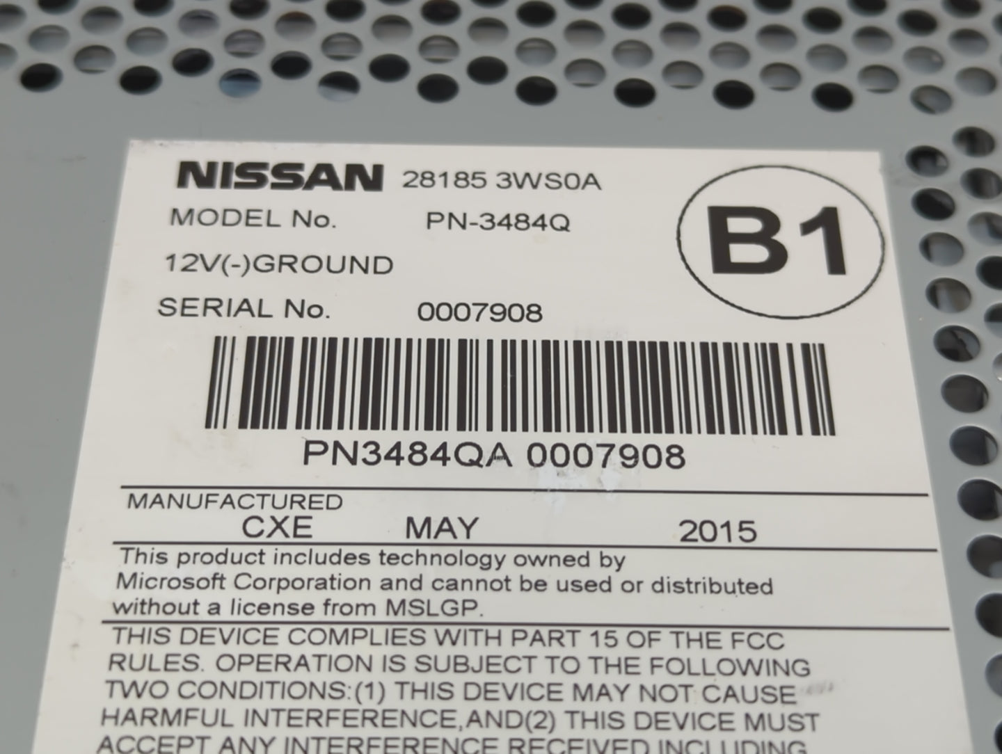 2017 Nissan Versa Radio AM FM Cd Player Receiver Replacement Fits OEM Used Auto Parts - Oemusedautoparts1.com