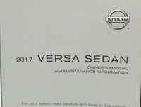 2017 Nissan Versa Owners Manual Book Guide P/N:OM17EM ON17U1 OEM Used Auto Parts - Oemusedautoparts1.com