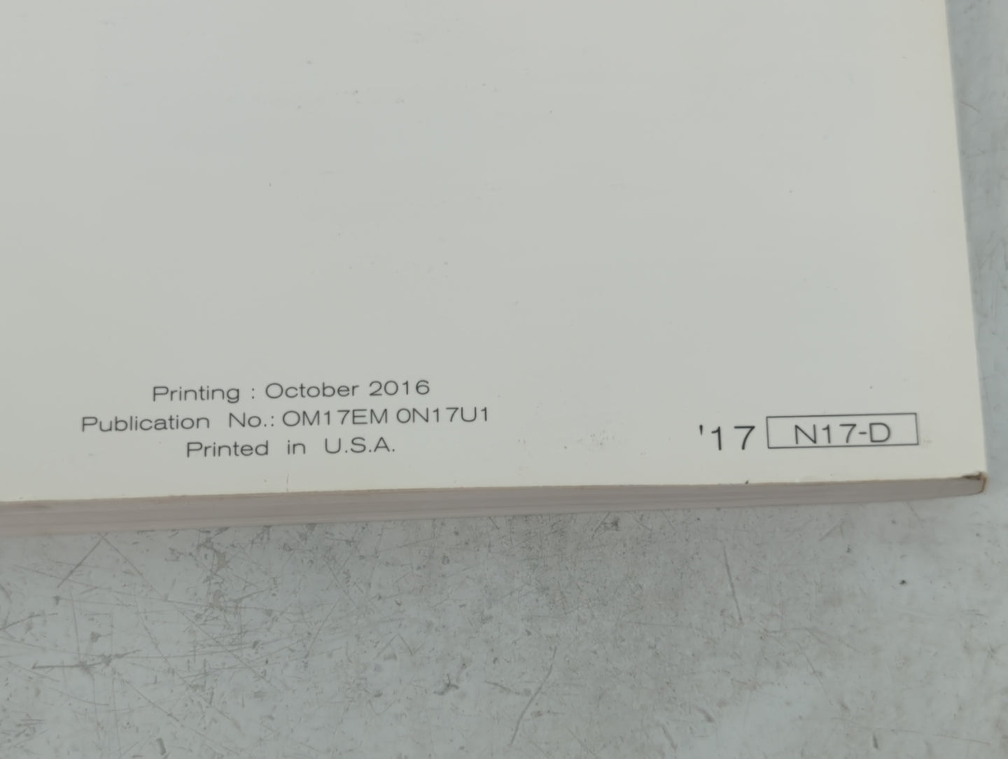 2017 Nissan Versa Owners Manual Book Guide P/N:OM17EM ON17U1 OEM Used Auto Parts - Oemusedautoparts1.com