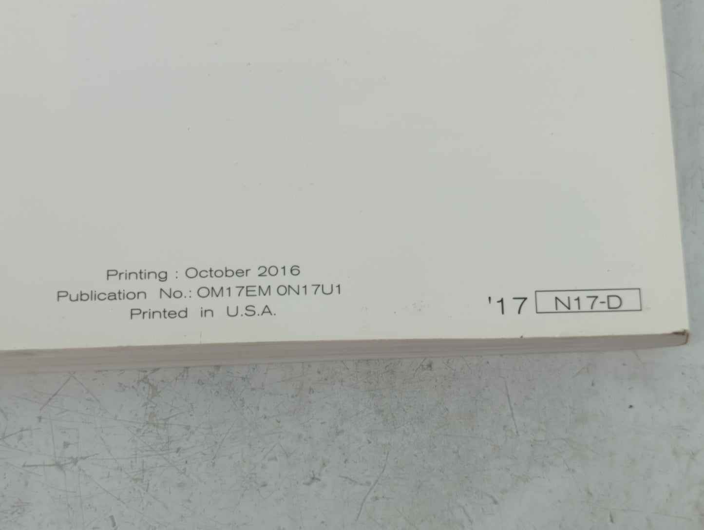 2017 Nissan Versa Owners Manual Book Guide P/N:OM17EM ON17U1 OEM Used Auto Parts - Oemusedautoparts1.com