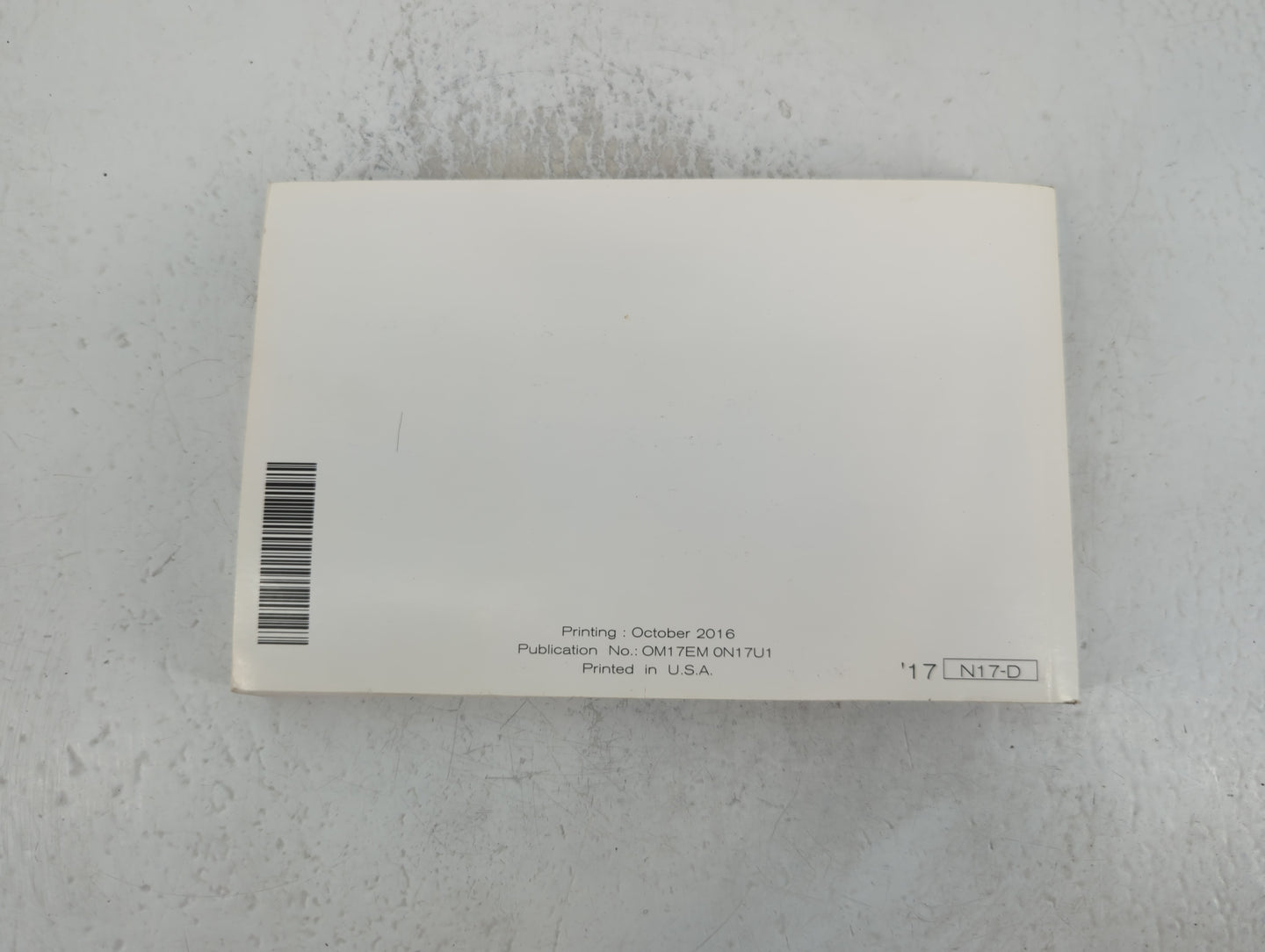 2017 Nissan Versa Owners Manual Book Guide P/N:OM17EM ON17U1 OEM Used Auto Parts - Oemusedautoparts1.com